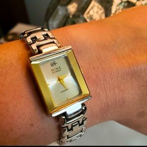 Nine & Co Diamond Stud Silver Watch